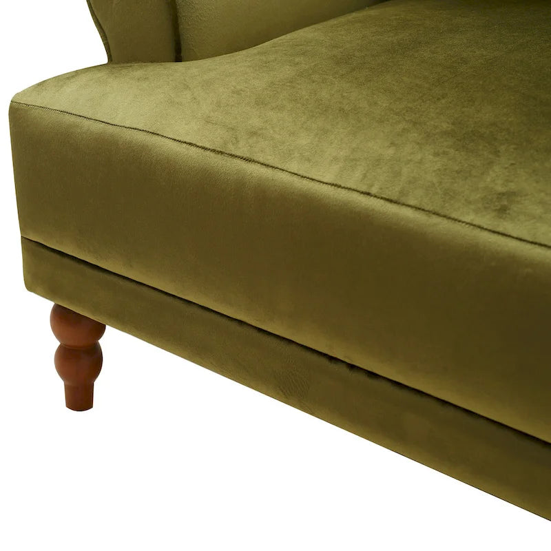Poltrona d'accento in velluto verde/bianco/beige con braccioli rotondi, seduta singola