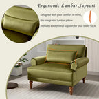 Poltrona d'accento in velluto verde/bianco/beige con braccioli rotondi, seduta singola