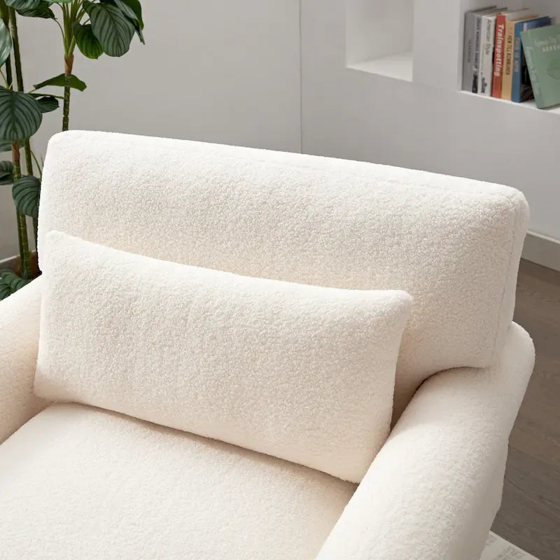 Poltrona d'accento in velluto verde/bianco/beige con braccioli rotondi, seduta singola