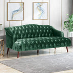 Modern 73.25  Button Tufted 3-Seater Sofa with Birch Legs