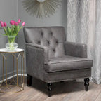 Slate 28  Button Tufted Club Chair with Nailheads