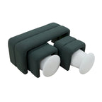 Set ottomano in tessuto verde da 5 pezzi, posti a sedere fino a 5