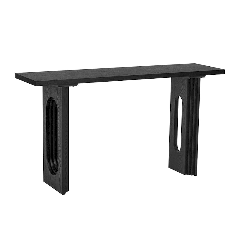 Consolle gambe cave rotonde Nero / Naturale, 1 persona