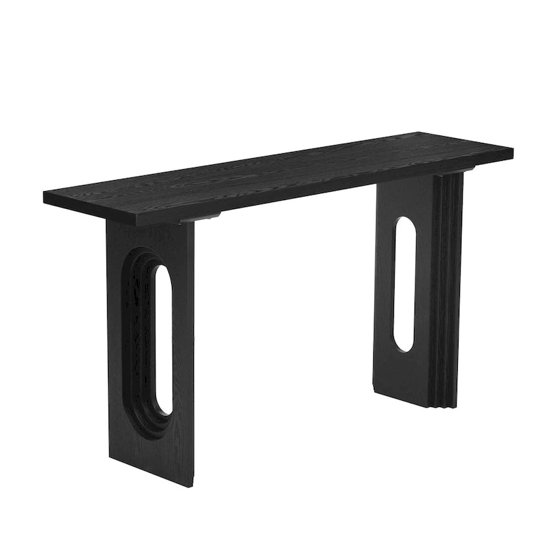 Consolle gambe cave rotonde Nero / Naturale, 1 persona