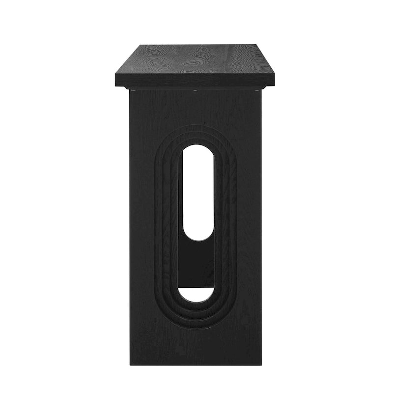 Consolle gambe cave rotonde Nero / Naturale, 1 persona