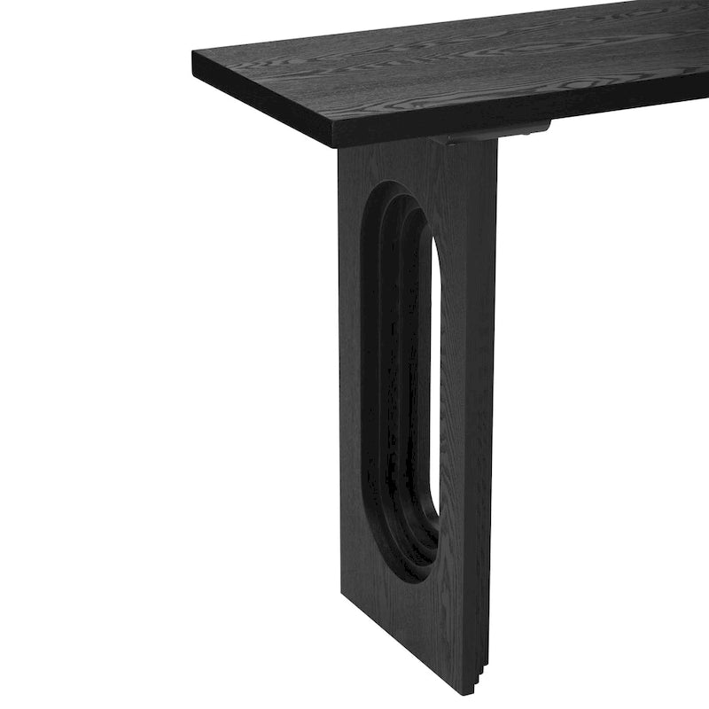 Consolle gambe cave rotonde Nero / Naturale, 1 persona