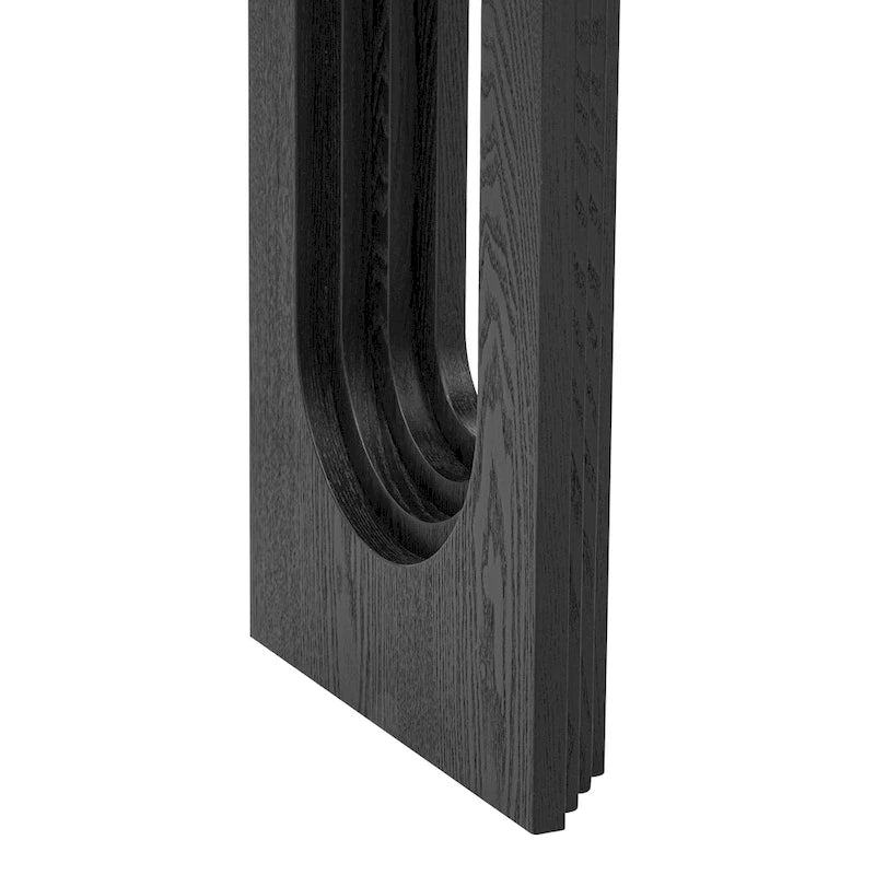 Consolle gambe cave rotonde Nero / Naturale, 1 persona