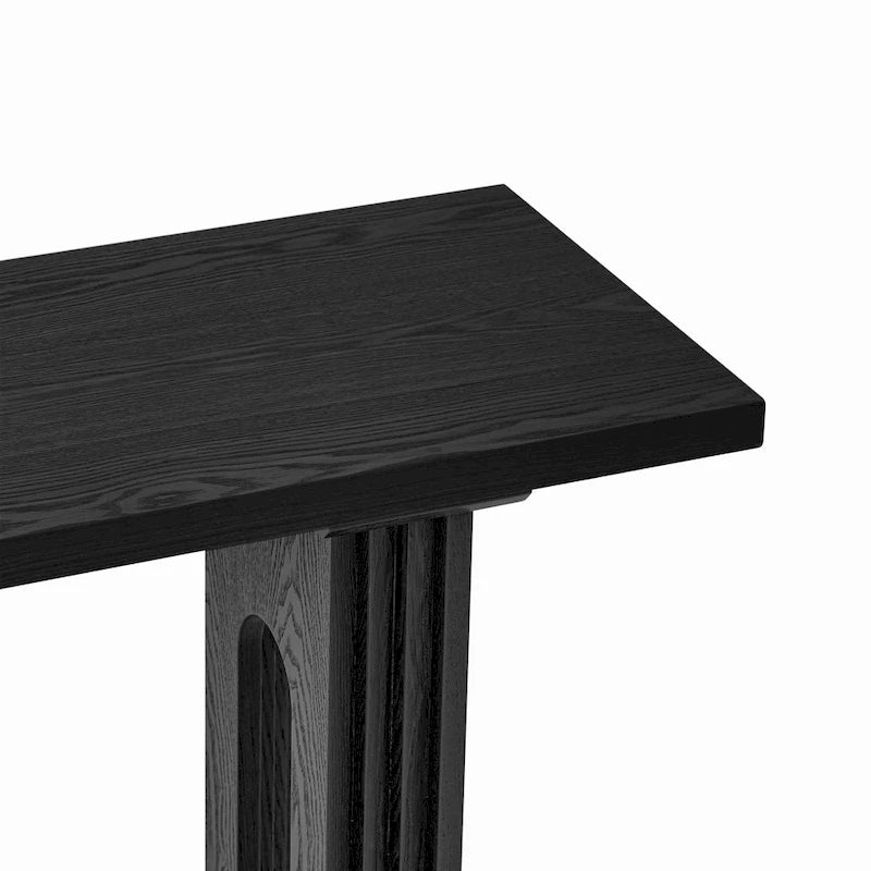 Consolle gambe cave rotonde Nero / Naturale, 1 persona