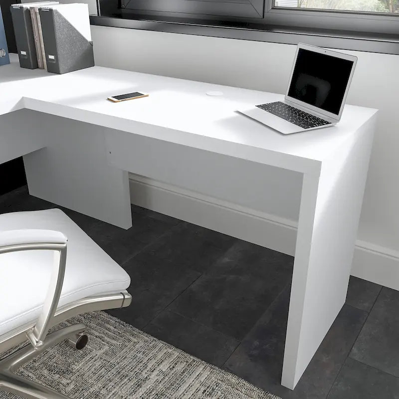 Prolunga da scrivania a ponte 42W, a L/U, bianco puro/grigio moderno/antracite, 1 persona