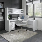 Prolunga da scrivania a ponte 42W, a L/U, bianco puro/grigio moderno/antracite, 1 persona