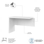 Prolunga da scrivania a ponte 42W, a L/U, bianco puro/grigio moderno/antracite, 1 persona