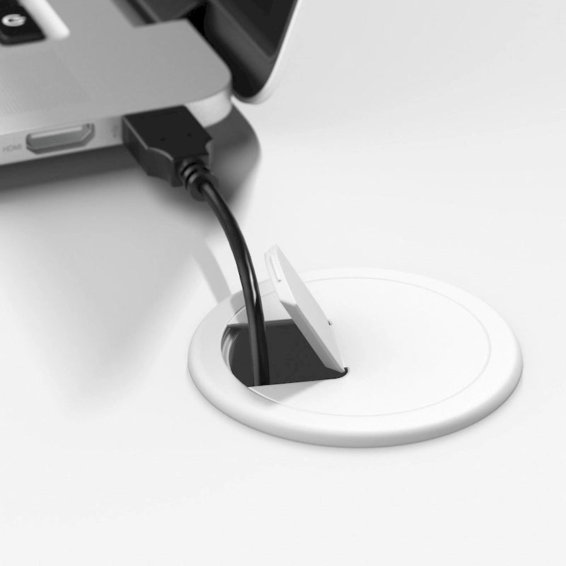 Prolunga da scrivania a ponte 42W, a L/U, bianco puro/grigio moderno/antracite, 1 persona