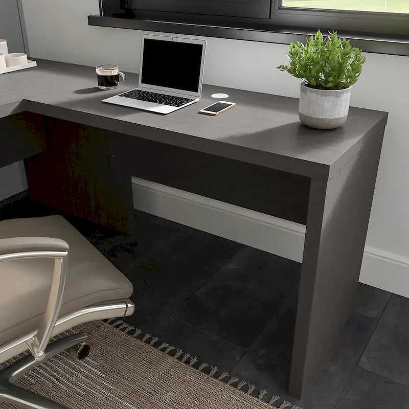 Prolunga da scrivania a ponte 42W, a L/U, bianco puro/grigio moderno/antracite, 1 persona