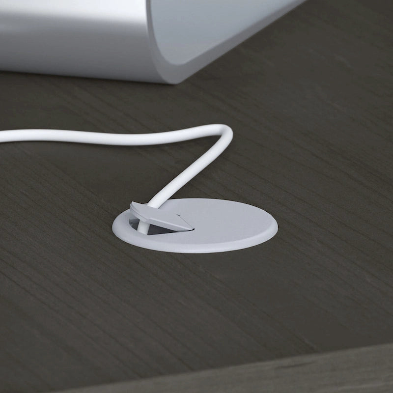 Prolunga da scrivania a ponte 42W, a L/U, bianco puro/grigio moderno/antracite, 1 persona