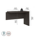 Prolunga da scrivania a ponte 42W, a L/U, bianco puro/grigio moderno/antracite, 1 persona