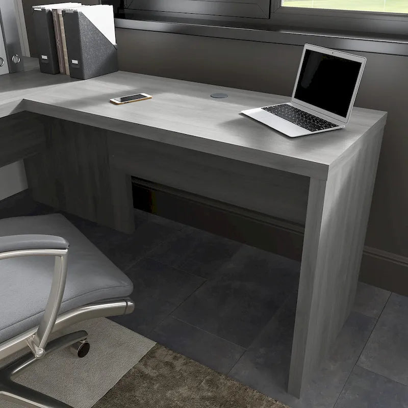 Prolunga da scrivania a ponte 42W, a L/U, bianco puro/grigio moderno/antracite, 1 persona