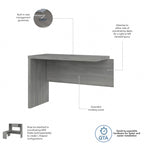 Prolunga da scrivania a ponte 42W, a L/U, bianco puro/grigio moderno/antracite, 1 persona