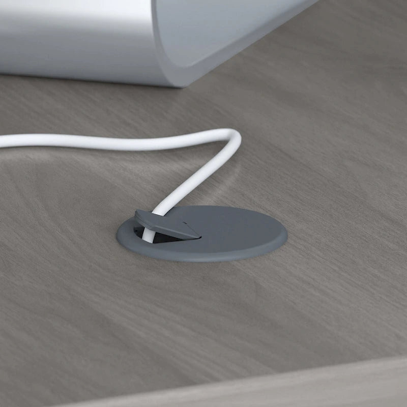 Prolunga da scrivania a ponte 42W, a L/U, bianco puro/grigio moderno/antracite, 1 persona