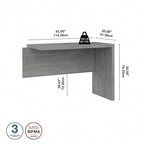 Prolunga da scrivania a ponte 42W, a L/U, bianco puro/grigio moderno/antracite, 1 persona