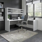 Prolunga da scrivania a ponte 42W, a L/U, bianco puro/grigio moderno/antracite, 1 persona