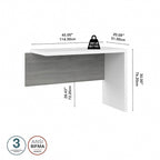Prolunga da scrivania a ponte 42W, a L/U, bianco puro/grigio moderno/antracite, 1 persona
