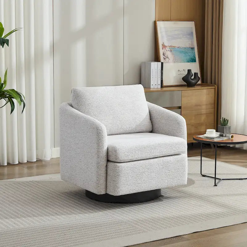 GDFStudio - Clara Chenille Swivel Accent Chair with Sleek Modern Design and Plush Cushioning - 31.5 W