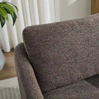 Poltrona girevole a sbalzo in bouclé giallo senape/grigio scuro/blu navy e pelle sintetica nera – Monoposto