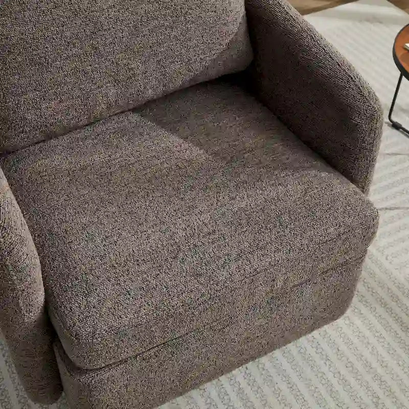 Poltrona girevole a sbalzo in bouclé giallo senape/grigio scuro/blu navy e pelle sintetica nera – Monoposto