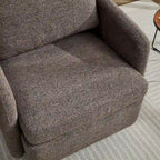Poltrona girevole a sbalzo in bouclé giallo senape/grigio scuro/blu navy e pelle sintetica nera – Monoposto