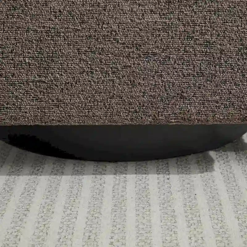 Poltrona girevole a sbalzo in bouclé giallo senape/grigio scuro/blu navy e pelle sintetica nera – Monoposto