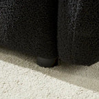 Divano Sezionale in Tessuto Teddy, 2 Pezzi 6 Posti (3+3), Beige / Nero / Verde, Fino a 6 Persone