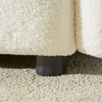 Divano Sezionale in Tessuto Teddy, 2 Pezzi 6 Posti (3+3), Beige / Nero / Verde, Fino a 6 Persone