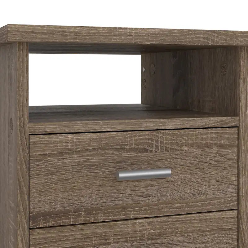 Scrivania per Ufficio a 4 Cassetti Tartufo / Cioccolato Fondente / Venatura Legno Chiaro, Singola