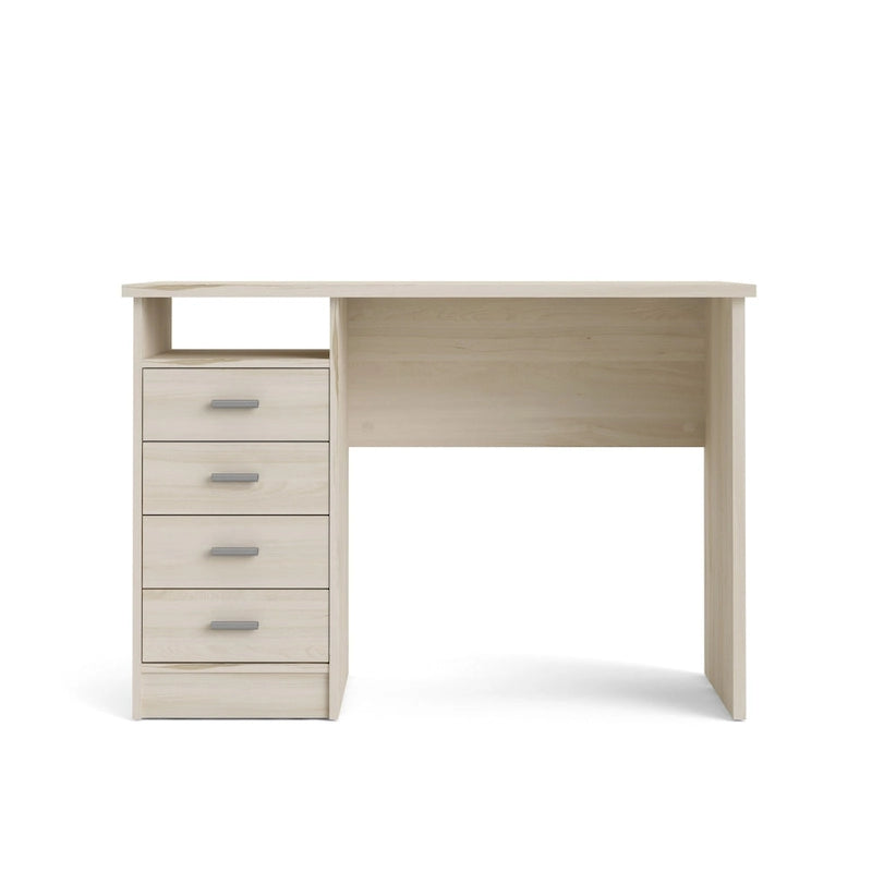 Scrivania per Ufficio a 4 Cassetti Tartufo / Cioccolato Fondente / Venatura Legno Chiaro, Singola