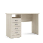 Scrivania per Ufficio a 4 Cassetti Tartufo / Cioccolato Fondente / Venatura Legno Chiaro, Singola