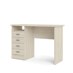 Scrivania per Ufficio a 4 Cassetti Tartufo / Cioccolato Fondente / Venatura Legno Chiaro, Singola