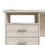 Scrivania per Ufficio a 4 Cassetti Tartufo / Cioccolato Fondente / Venatura Legno Chiaro, Singola