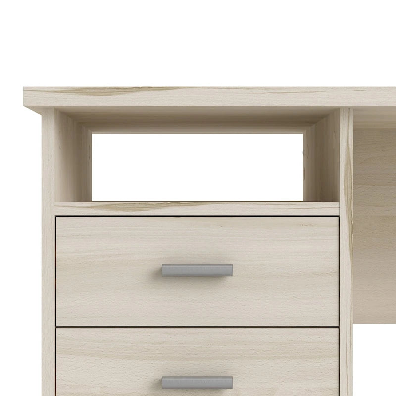 Scrivania per Ufficio a 4 Cassetti Tartufo / Cioccolato Fondente / Venatura Legno Chiaro, Singola