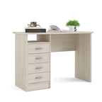Scrivania per Ufficio a 4 Cassetti Tartufo / Cioccolato Fondente / Venatura Legno Chiaro, Singola