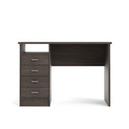 Scrivania per Ufficio a 4 Cassetti Tartufo / Cioccolato Fondente / Venatura Legno Chiaro, Singola