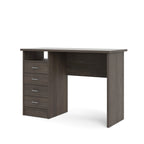 Scrivania per Ufficio a 4 Cassetti Tartufo / Cioccolato Fondente / Venatura Legno Chiaro, Singola