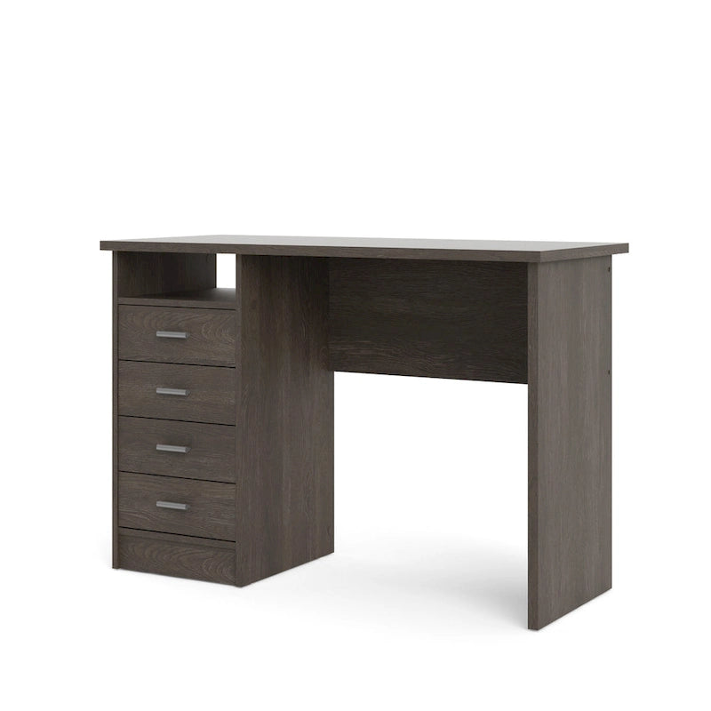 Scrivania per Ufficio a 4 Cassetti Tartufo / Cioccolato Fondente / Venatura Legno Chiaro, Singola
