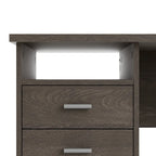 Scrivania per Ufficio a 4 Cassetti Tartufo / Cioccolato Fondente / Venatura Legno Chiaro, Singola