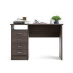 Scrivania per Ufficio a 4 Cassetti Tartufo / Cioccolato Fondente / Venatura Legno Chiaro, Singola