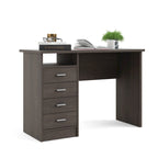 Scrivania per Ufficio a 4 Cassetti Tartufo / Cioccolato Fondente / Venatura Legno Chiaro, Singola