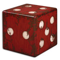 Tavolino d'appoggio cubo rosso bruciato, uso singolo