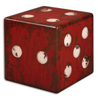 Tavolino d'appoggio cubo rosso bruciato, uso singolo