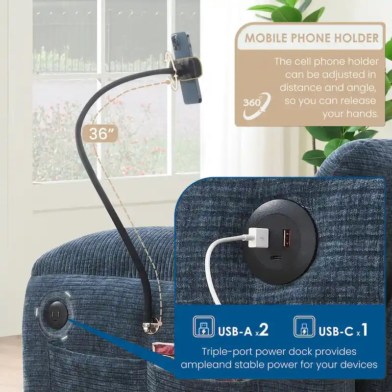 Divano componibile angolare a U in ciniglia color cachi chiaro e beige / grigio-azzurro, modulare a 6 posti