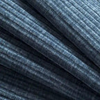 Divano componibile angolare a U in ciniglia color cachi chiaro e beige / grigio-azzurro, modulare a 6 posti