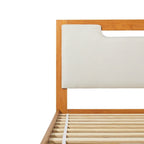 Letto a piattaforma contenitore Mid Century Modern in noce con cassetti, matrimoniale, 2 posti letto